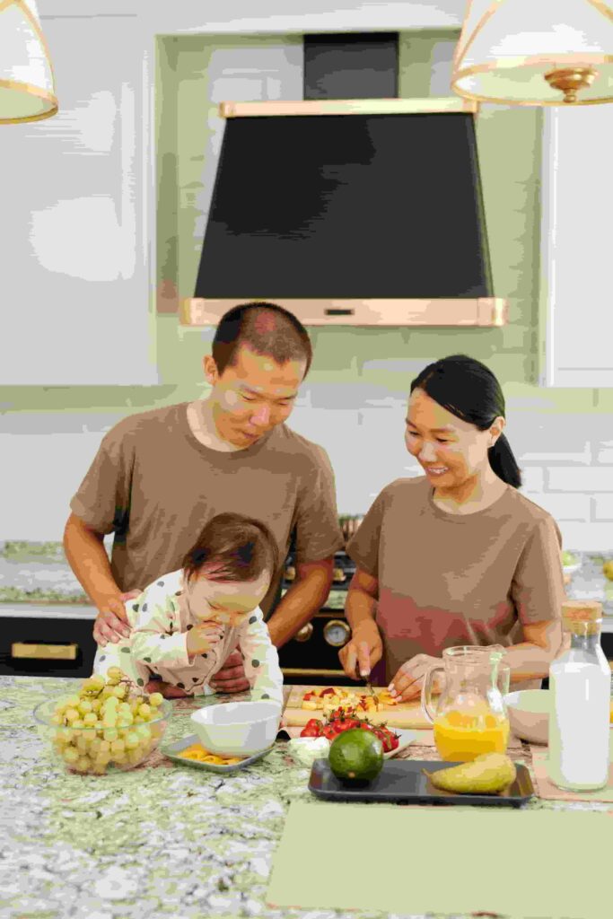 Healthy child smiling during milk teeth growth with balanced diet support